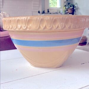 Vintage McCoy Bowl Cream Blue and Pink